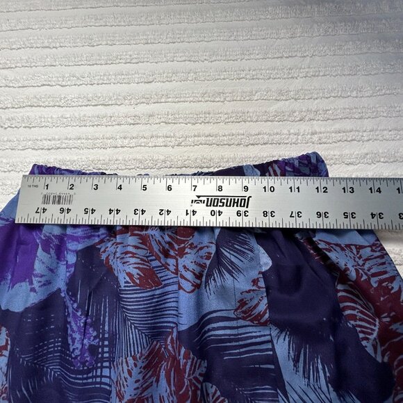 Vintage Vogue Alley Button Down Top Skirt Set Size 4 Purple Pure Silk Printed - Picture 11 of 13